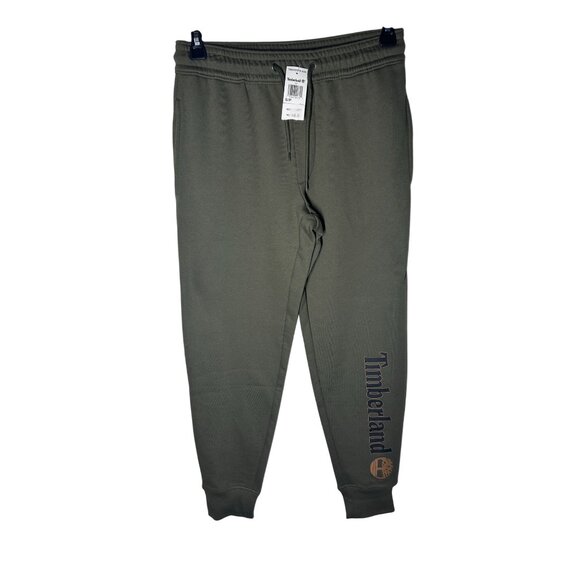 Timberland Olive Green Jogger‎ Sweatpants Men's Small Ribbed Cuffs NEW - Picture 1 of 8